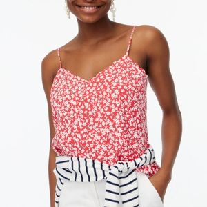 NWT J. Crew Printed Scalloped Cami Top - Geranium Ivory